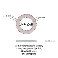 Flachdichtung Silikon, 2 mm, transparent