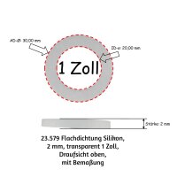 Flachdichtung Silikon, 2 mm, transparent