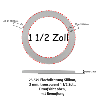 Flachdichtung Silikon, 2 mm, transparent