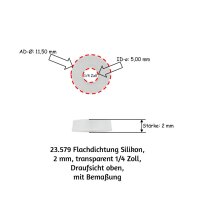 Flachdichtung Silikon, 2 mm, transparent