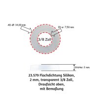 Flachdichtung Silikon, 2 mm, transparent