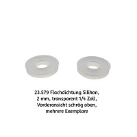 20 Stück Flachdichtung Silikon, 2 mm,  transparent 1/4 Zoll