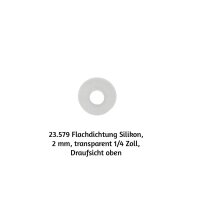 100 Stück Flachdichtung Silikon, 2 mm,  transparent 1/4 Zoll