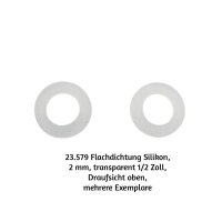 10 Stück Flachdichtung Silikon, 2 mm,  transparent 1/2 Zoll