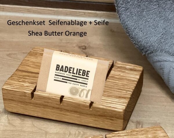Geschenkset  Seifenablage + Seife Shea Butter Orange
