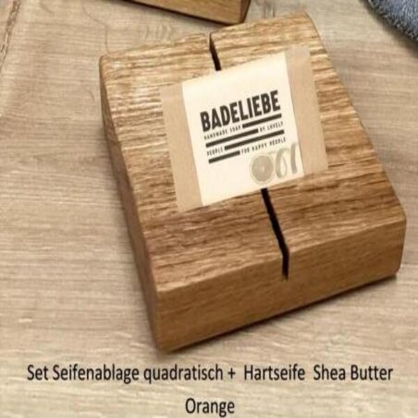 Geschenkset  Seifenablage + Seife Shea Butter Orange
